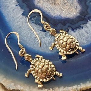 Sterling Turtle Earrings.